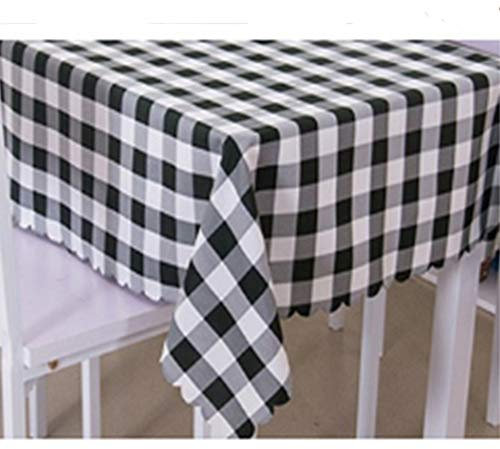 OUKEYI Tischdecke, quadratisch, 91,4 x 91,4 cm, kariert, Schwarz, Polyester, waschbar, nordischer Stil, auslaufsicher, für Zuhause, Küche, Partys, drinnen und draußen, Buffet