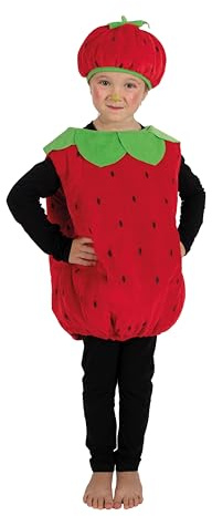 P'TIT CLOWN - Disfraz de fresa, adorable y divertido, ideal para carnaval, fiestas de disfraces, espectáculos, cumpleaños, Halloween, fiestas temáticas, fácil de llevar