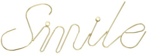 LaLe Living Wanddekoration Schriftzug SMILE in Gold, 30 x 13 cm aus Eisen für Flur/Hauseingang oder Büro