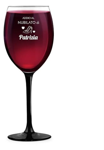 Maverton Calice da vino Onyx - incisione personalizzata - 330 ml in vetro - ideale per vino rosso e bianco - regalo di compleanno per la donna - pensiero speciale per San Valentino - addio al nubilato