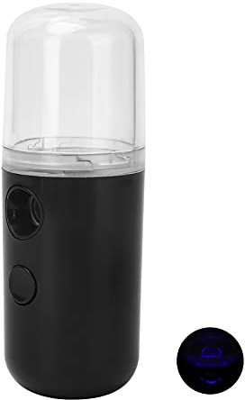 Vernebler Tragbarer Gesichtsnebel Vernebler Dampf-Gesichtsnebel Tiefenfeuchtigkeitsspender Mini-Luftbefeuchter für Geschäftsreisen zu Hause, Sprühwasserzähler(Schwarz)