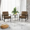 Yaheetech Sessel 2er Set Retro Loungesessel aus Kunstleder, Relaxsessel mit Rückenlehne, Einzelsessel mit Metallrahmen, für Wohnzimmer/Empfangsraum/Büro, Dunkelbraun