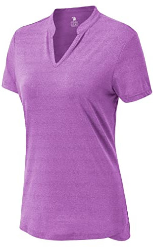YSENTO Womens Sports Gym Short Sleeved Running Top Ladies Tennis Yoga V Neck Exercise T-Shirts(Rose Purple,S)