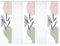 HOME in green 84074 FRONDA Schiebegardine, recyceltem Polyester 245x60 cm, Farbe:Rose-grün, Größe:245 x 60 cm, Anzahl:5er Set (3X Bedruckt. 2X Uni)
