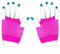 The Glowhouse Gants résille fluo des années 80, courts et longs, couleurs vives, Rose court., taille unique