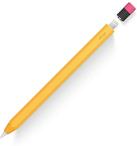elago Custodia Classica Pencil Compatibile con Apple Pencil 1a Generazione Cover, Design Classico, Presa Perfetta, Pelle Protettiva, Silicone Premium (Giallo)