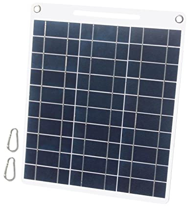 Andoer Solar Charger, Solar Panel With Phone Plug 13 W 5 V Solar Panel with Dual USB Port Polycrystalline Silicon Solar Cell for Outdoor Camping Climbing Hiking Travel Compatible with Smartphones