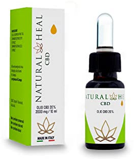 NATURAL HEAL Olio CBD 20% Puro Biologico per Viso Corpo e Capelli, Olio di Semi di Canapa Curativo Formula 100% Naturale Made In Italy, Rilassante. in Gocce + 2 Creme Omaggio