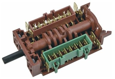 easyPART Kompatibel/Ersatz für gorenje 296331 Backofenschalter Wahlschalter Schalter Eurel SR111-005 Backofen Herd mit 6/4,6mmØ Normachse Steckzungen Schaltleistung 16A/250V ersetzt weiße Ausführung