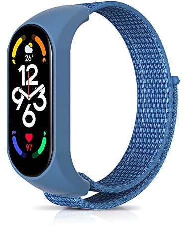 Niboow Cinturino per Xiaomi Smart Band 7 (Xiaomi Mi Band 7), Uomini Donne Ricambio Regolabile Watch Band, Nylon Traspirante Leggero Cinturino per Xiaomi Smart Band 7 (Xiaomi Mi Band 7) - Blu