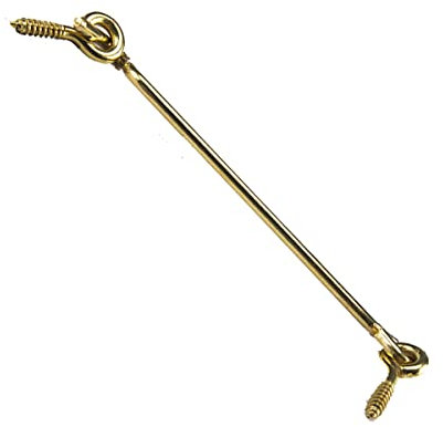 Hook and Eye Latch 7.5cm Retro Cabin Hooks Outside Solid Brass Door Hook Latches Window Cabinet Latches for Door Gate Window Closet Shed Copper