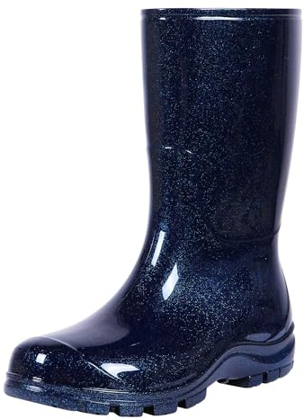 Asgard Women's Mid Calf Rain Boots Short Rubber Boots Waterproof Garden Shoes Starry Blue 41 (10)