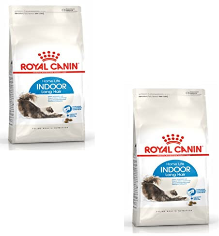 Royal Canin Indoor Long Hair | Doppelpack | 2 x 400 g | Trockenfutter für ausgewachsene Langhaarkatzen | Für Katzen, die im Haus Leben | Vom 1. bis zum 7. Lebensjahr geeignet
