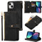 ZCDAYE Hülle für iPhone 14 mit Kartenhalter Geldbörse, Leder iPhone 14 Handyhülle Handytasche Schutzhülle für iPhone 14 (6.1 inches), Schwarz