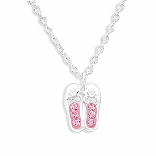 Monkimau Halskette Damen mit Ballerina Schuh Anhänger aus 925 Sterling Silber Shoe Necklace Silver Women Charm Kette Schmuck Geschenke für Kinder Mädchen Frauen