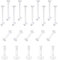 LAURITAMI 20stk Klar Ohrstecker Plastik Retainers Acryl Bioflex Flexible Ohr Lobe Tragus Piercing 20G 16G