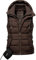 MARIKOO Damen leichte Übergangsweste Steppweste mit Kapuze Taisaa Dark Choco Gr. XL