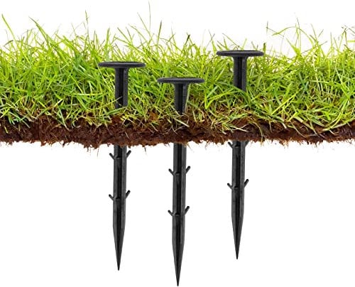 KARAT 20 Stück Erdanker mit Widerhaken - Bodenanker 15 cm, Ø 3,5mm - Befestigungsanker für Kunstrasen, Unkrautvlies & Gartenplanen - Heringe Erdnägel
