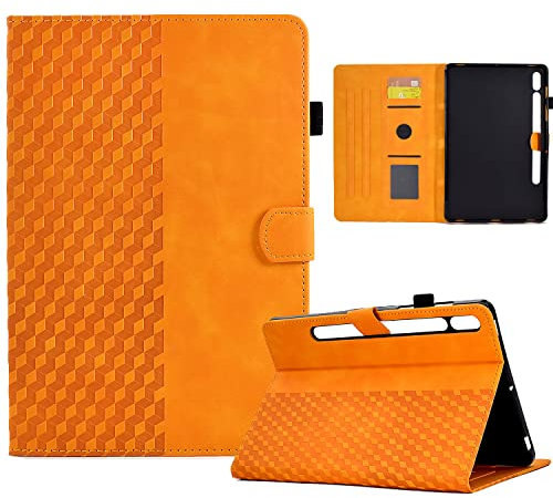 Vkooer Custodia for Lenovo Tab P11 Pro Gen 2 11.2 Pollici 2022 / Pad Pro 2022 Cover Custodia Pelle PU Leggero Flip Tasca Case con Supporto Funzione Visione Multiangolare, Arancione