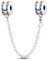 MULA Catena di Sicurezza in Argento 925 per Charms Bracciali Ciondoli Perline Gatto Carino Regalo per Donne Ragazze