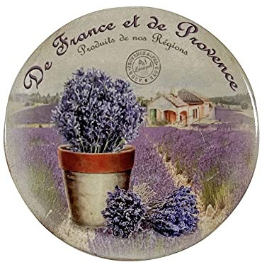 SIGNES GRIMALT Dessous de plat en céramique, Thème Lavande de Provence, Mod 2, diamètre 20 cm