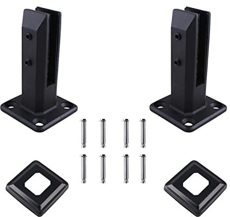 Glass Railing Clamp 2PCS, 304 Stainless Steel Glass Clamp for Glass Thickness 3/10 (8 mm) to 1/2 (12 mm), Suitable for Balcony, Garden, Deck Handrail (Black)