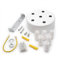 AMARCORDS - Kit Baldachin rosetten aus Metall, 6 Löcher, Farbe WEISS, Lampengehäuse komplett mit Kabelklemmenzubehör, Schrauben und Deckenhalterung. Durchmesser 100 mm, Höhe 35 mm