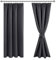 JIUZHEN Verdunklungsvorhänge Gardinen mit kräuselband Vorhang Blickdicht Gardinen Wohnzimmer Vorhänge Schlafzimmer Thermovorhang Dunkelgrau, H183 x B117 cm,2er Set