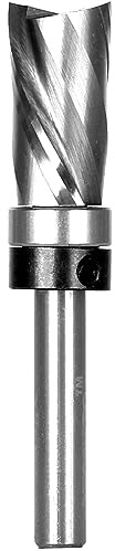 Yonico Flush Trim Router Bits Pattern Bit Ultra-Performance 1-Inch H X 1/2-Inch D Top Bearing Downcut 1/4-Inch Shank 32204q