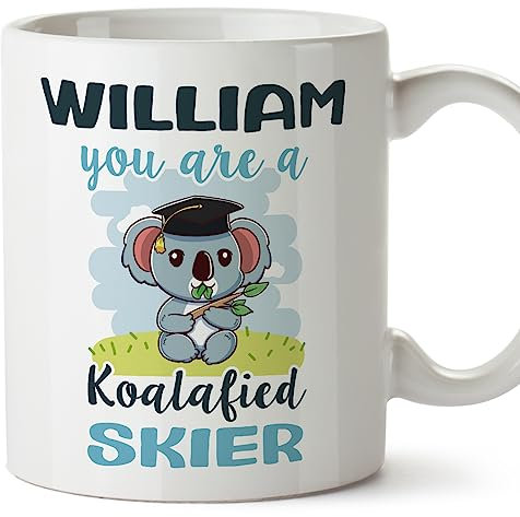 Mugffins Tassen Personalisierten für SKIFAHRER Mann - Auf Englisch - Custom Koalafied - 11 oz / 330 ml - Individuell Anpassbar Geschenk Mitarbeiter