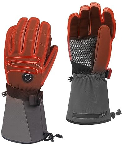 PROSmart Heated Gloves for Women Men: Electric Rechargeable Motorcycle Gloves Hand Warmer with Battery Pack for Skiing and Hiking（L）