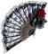 Halloween Black Hand Fan Lace Rose Handheld, Vintage Retro Flower Spanish Large Folding Fan for Women Girls Halloween Party Cosplay Costume Photo Props, Party Performance, Dance, Decorations, Gift