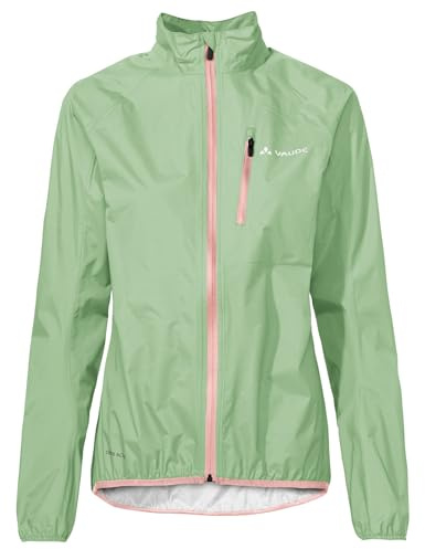 VAUDE Women‘s Drop Jacket III, leichte Regenjacke, atmungsaktiv & wasserdicht, zusammenrollbar, Passform: Slim fit, aloe vera, 44