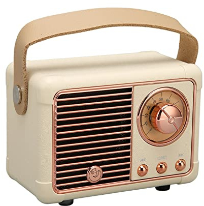 Retro-Bluetooth-Lautsprecher, Kleiner Kabelloser Vintage-Bluetooth-Lautsprecher, Niedlicher Altmodischer Stil für Schreibtisch, Schlafzimmer, Büro, Unterstützt U-Disk, (Gelb)