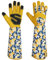 Ainiv Gartenhandschuhe Dornenfest Rosenhandschuhe, Gartenhandschuhe Damen/Herren Garten Geschenke - Dornenfeste Handschuhe mit Extra Langer Stulpe Und Verstärkten Handflächen Und Fingerspitzen(Gelb-M)