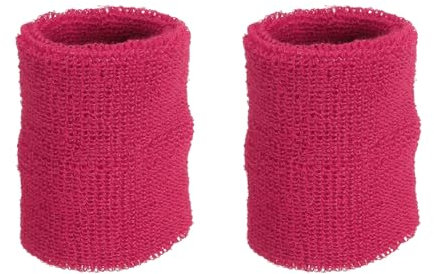PATIKIL 2 Packung Schweißbänder Handgelenk 8x10cm Weiche Verdickte Baumwolle Fitness Arm Schweißband für Tennis Basketball Fußball, Rot