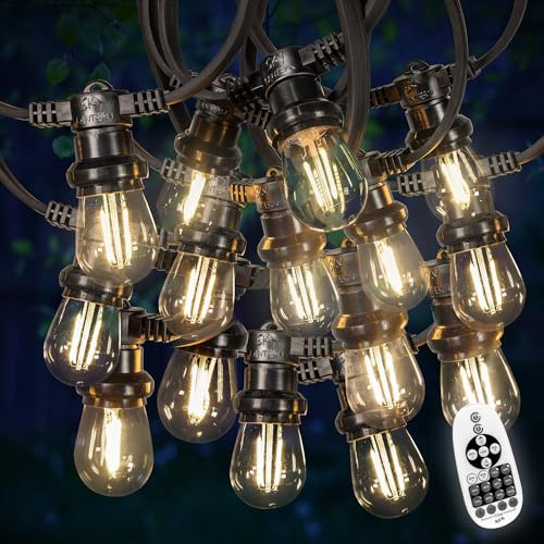 SKYLANTERN® Partylichterkette 100m Außen warmweiß – 100 dimmbare E27 Glühbirnen – wetterfest – Romantische LED Lichterkette für Garten & Terrasse