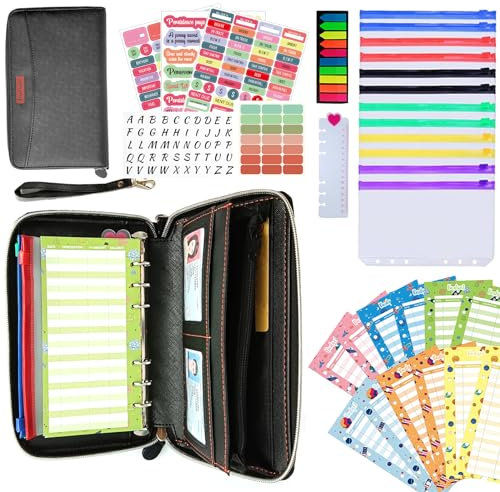 Planificateur de budget A6 Portefeuille de budget avec classeur 12 enveloppes 12 feuilles de budget économiser de l'argent planifier vos dépenses organisées