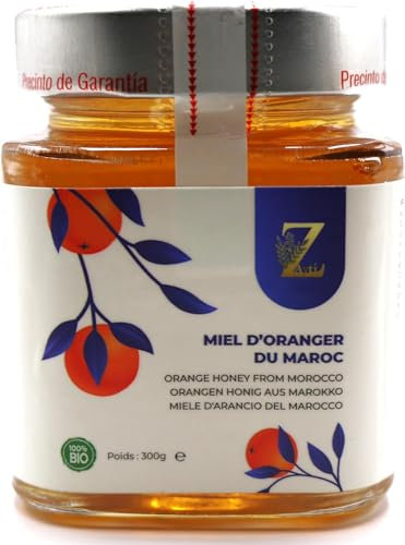 Miel d'oranger du Maroc 300g, un miel Rare et unique - 100% Naturel, Récolté dans la Région de Souss Massa Draa