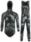 Combinaison de pêche en néoprène 3 mm, 2 pièces, camouflage, avec capuche pour eau fraîche, plongée libre, natation, surf, taille L