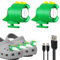 FerrDeery Rechargeable Headlights for Shoes, 2PCS Cute Dinosaur Shoe Charm Lights with 3 Modes, Camping Accessories Shoes Headlights, IPX5 Waterproof Shoe Decoration Light Festival Gift for Kids