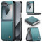 Phernykas Handyhülle für Samsung Galaxy Z Flip 6 hülle Leder, Klapphülle mit Standfunktion und Kartenfächern Cover Galaxy Z Flip 6 360 Grad hülle Stoßfeste Flip Case (Blaugrün)
