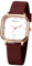 JewelryWe Damenuhr Leder Quadratische Uhr: Preppy Schmetterling Analog Quarz Armbanduhr Damen Mädchen Kaffee Lederarmband Klein Ultradünne Uhr mit Rechteckigem Zifferblatt und Punktskala