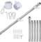 QUARKZMAN Fahnenmast-Kit 6ft Edelstahl-Fahnenmast-Kit mit 360° Drehbarem Ring und Anti-Wrap-Funktion für Haus Veranda Außenbereich Boot Wohnmobil LKW