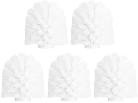 sourcing map 5 Pcs Toilet Bowl Brush Replacement Head 12mm, Toilet Scrub Brush Cleaning Round Ball Shaped Toilet Brush Heads White