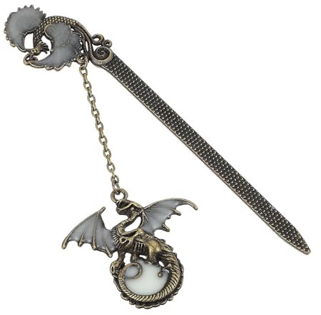 Jeffdad Leuchtende Metall Lesezeichen, Vintage leuchtet im Einzigartiges Glow in the Dark Lesezeichen Geschenk 3D Anhänger für Buchliebhaber Liebhaber (goldener Phönix)