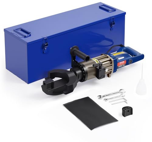 VEVOR Piegatrice per Barre Elettrica 1500 W, Piegatrice Idraulica Portatile Angolo di Piegatura 0-90° Diametro 12-22 mm, Piegatrice per Barre d'Acciaio con Valigetta Attrezzi per Tubi d'Armatura