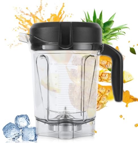 for Vitamix Blender Pitcher 64oz Low-Profile, Vitamix Jug Replacement Container with Blender Blade Assembly, Fit for vitamix Blender Classic C-Series 5200 6300 5000 5500 4200 4500 750 Blender Cup