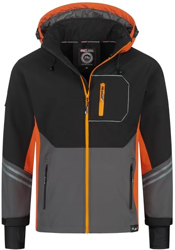 Rock Creek Softshelljacke Herren Outdoor Windbreaker H-344 Orange 2XL | Wasserabweisende Übergangsbekleidung, funktionale Wanderjacke für Männer, Camping, Freizeit und wechselhaftes Wetter