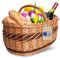 Creative Home Große Picknickkorb Weidenkorb mit Henkel Einkaufskorb | 52 x 35 x 36 cm (+/- 1 cm) | Groß, Leicht | Zweifarbig | Handgeflochten | Autokorb Universell, Deko